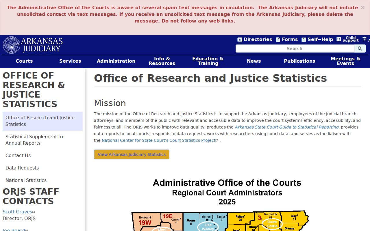 Arkansas County court records research and justice statistics office