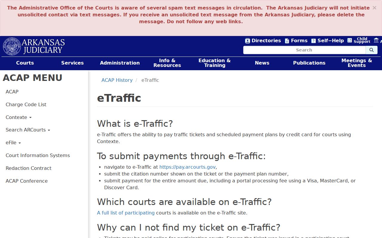 Arkansas County traffic court records eTraffic overview