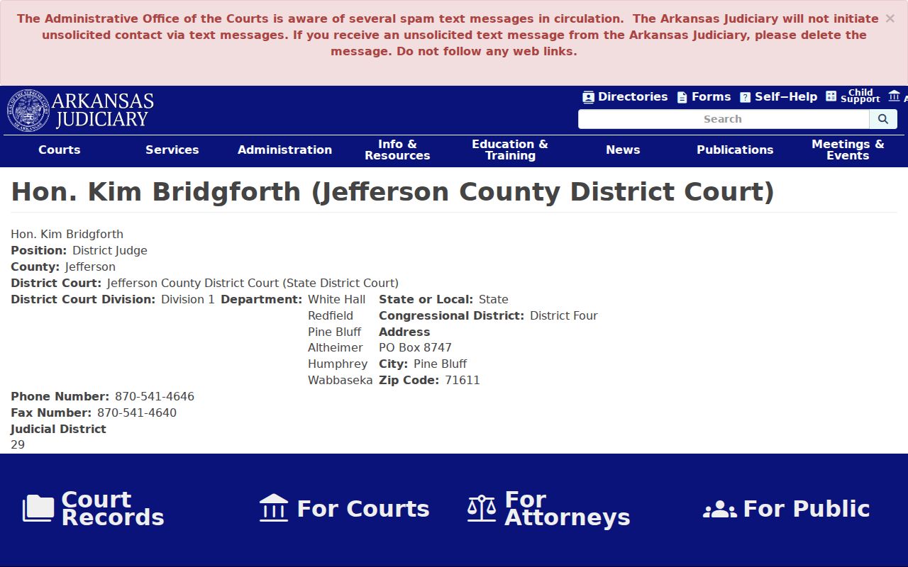 Humphrey court records and official district judge profile
