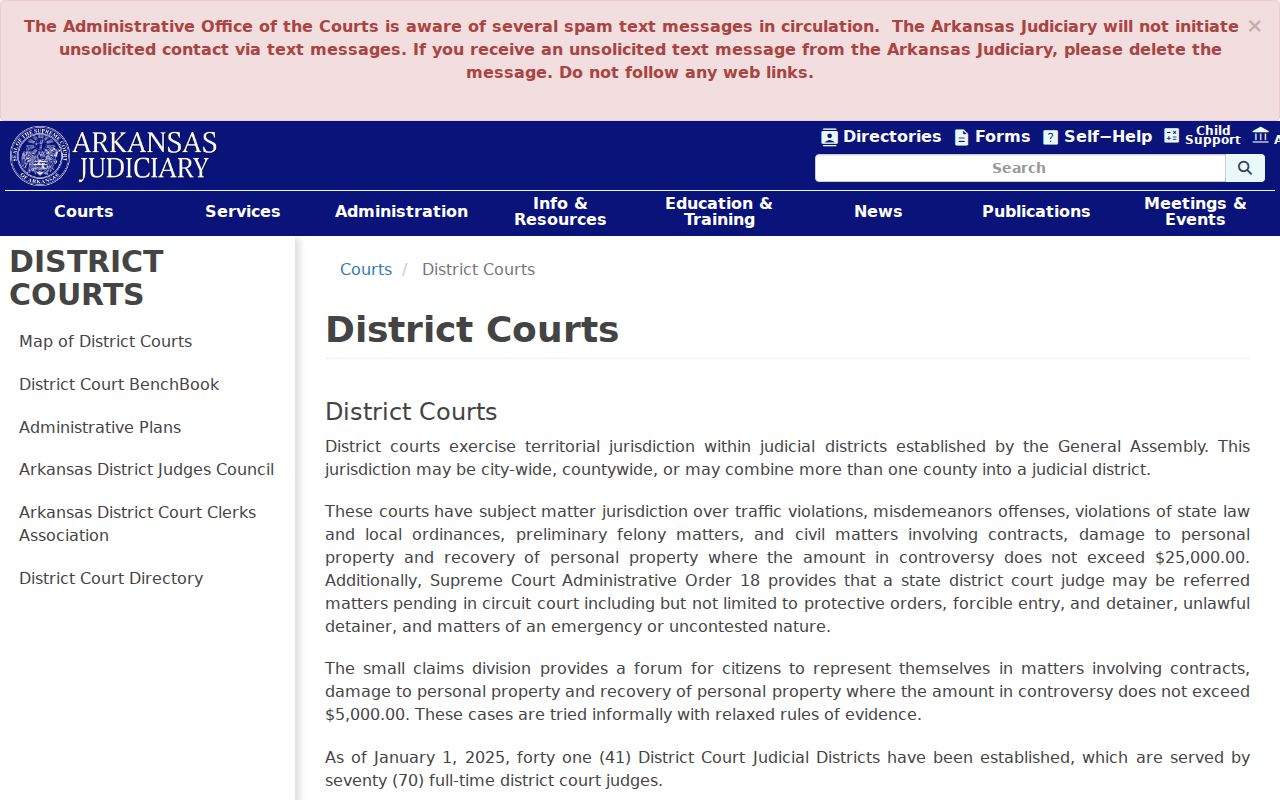 Arkansas County court docket District Court overview